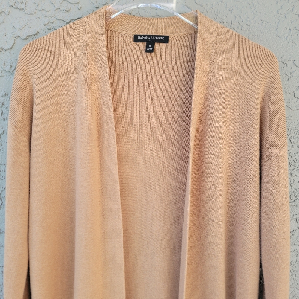 Banana Republic Long Open Front Cardigan in Camel - Picture 9 of 11